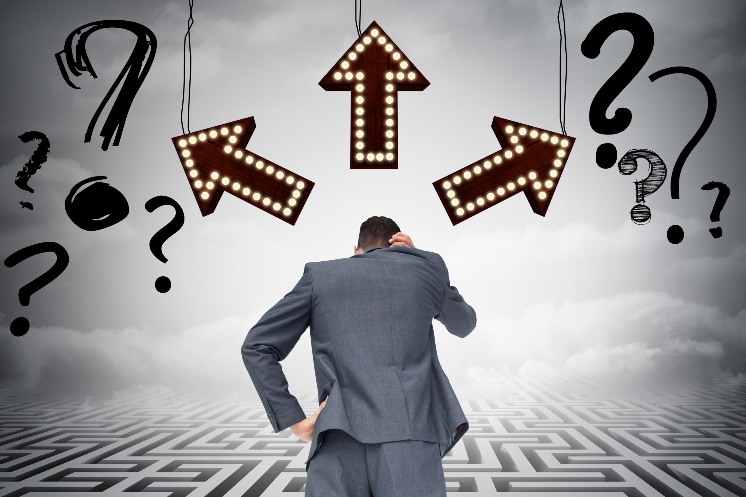 Person overwhelmed by too many directions
