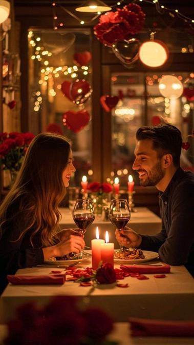 Casal comemorando o Dia dos Namorados no inverno